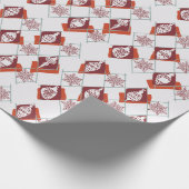 Moderne Scandinavische Rode Kerst Botanische Cadeaupapier (Hoek)