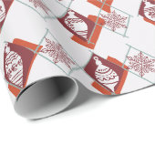 Moderne Scandinavische Rode Kerst Botanische Cadeaupapier (Rol Hoek)