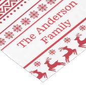 Moderne Scandinavische rood & wit patroon Kerstmis Korte Tafelloper (Hoek)