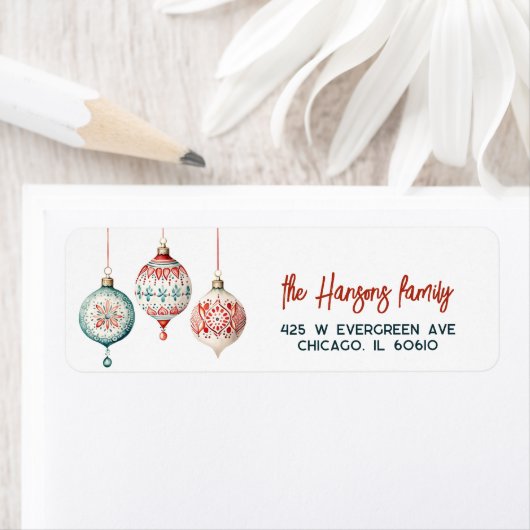 Moderne Scandinavische stijl Ornamenten Kerst Etiket (Insitu)