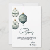 Moderne Scandinavische stijl Ornamenten Kerst Feestdagenkaart (Voorkant)