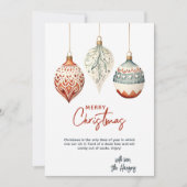 Moderne Scandinavische stijl Ornamenten Kerst Feestdagenkaart (Voorkant)