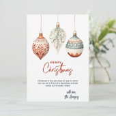 Moderne Scandinavische stijl Ornamenten Kerst Feestdagenkaart (Staand voorkant)