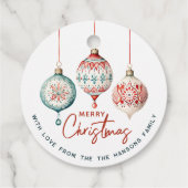 Moderne Scandinavische stijl Ornamenten Vrolijk ke Bedankjes Labels (Achterkant)