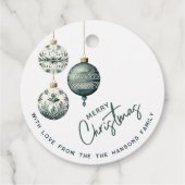 Moderne Scandinavische stijl Ornamenten Vrolijk ke Bedankjes Labels (Achterkant)