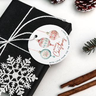 Moderne Scandinavische stijl Ornamenten Vrolijk ke Bedankjes Labels