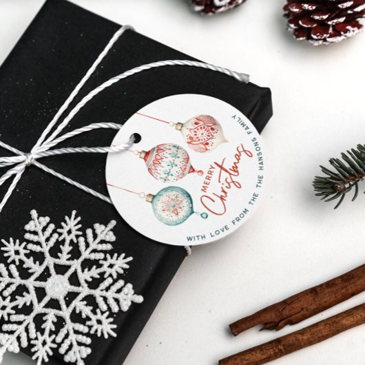 Moderne Scandinavische stijl Ornamenten Vrolijk ke Bedankjes Labels