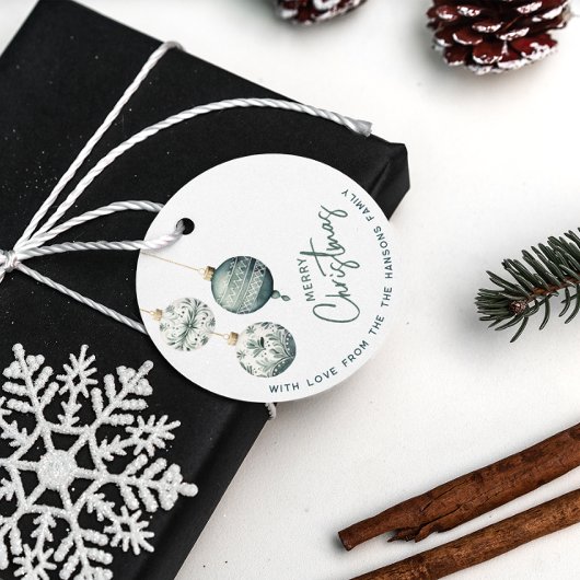 Moderne Scandinavische stijl Ornamenten Vrolijk ke Bedankjes Labels