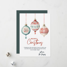 Moderne Scandinavische stijl Ornamenten Vrolijk ke Feestdagenkaart