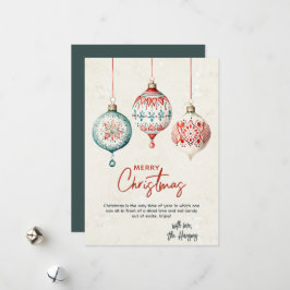 Moderne Scandinavische stijl Ornamenten Vrolijk ke Feestdagenkaart