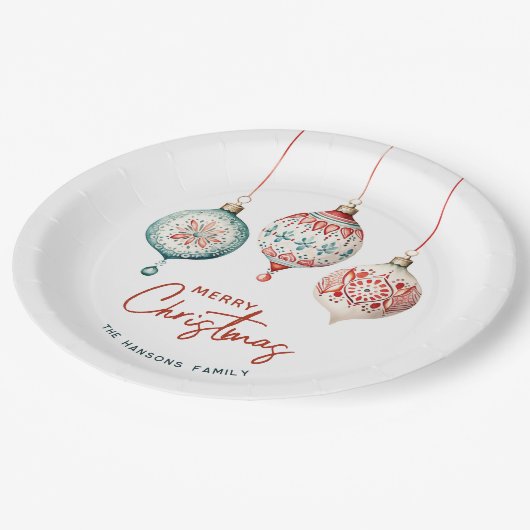 Moderne Scandinavische stijl Ornamenten Vrolijk ke Papieren Bordje (Gekanteld)