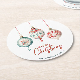 Moderne Scandinavische stijl Ornamenten Vrolijk ke Ronde Kartonnen Onderzetter