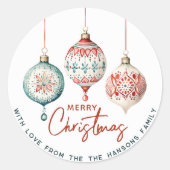 Moderne Scandinavische stijl Ornamenten Vrolijk ke Ronde Sticker (Voorkant)