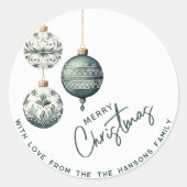 Moderne Scandinavische stijl Ornamenten Vrolijk ke Ronde Sticker (Voorkant)