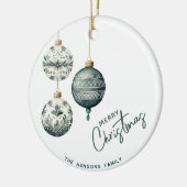 Moderne Scandinavische stijl Vrolijk kerstfeest Keramisch Ornament (Links)