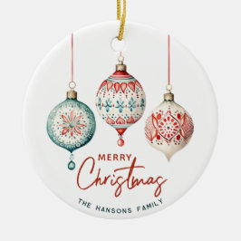 Moderne Scandinavische stijl Vrolijk kerstfeest Keramisch Ornament