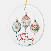 Moderne Scandinavische stijl Vrolijk kerstfeest Keramisch Ornament (Links)