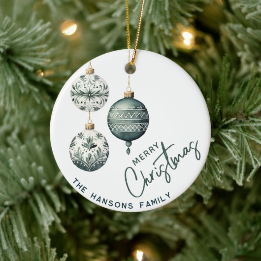 Moderne Scandinavische stijl Vrolijk kerstfeest Keramisch Ornament (Boom)