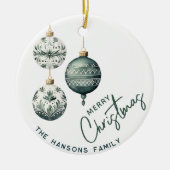 Moderne Scandinavische stijl Vrolijk kerstfeest Keramisch Ornament (Voorkant)