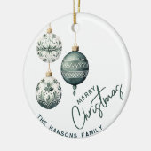Moderne Scandinavische stijl Vrolijk kerstfeest Keramisch Ornament (Links)