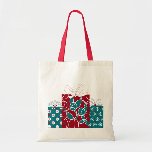 Moderne Scandinavische vakantie verpakte geschenke Tote Bag (Voorkant)