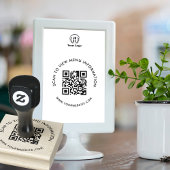 Moderne Scannable QR-code Eenvoudig Business Menu Rubberstempel