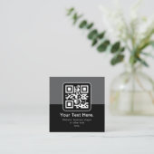 Moderne Scannbare QR-code | Zwart Grijs & Wit Informatiekaartje (Staand voorkant)