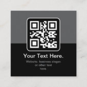 Moderne Scannbare QR-code | Zwart Grijs & Wit Informatiekaartje (Voorkant)