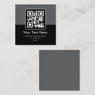 Moderne Scannbare QR-code   Zwart Grijs & Wit Informatiekaartje