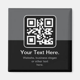 Moderne Scannbare QR-code | Zwart Grijs & Wit Magneet