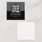 Moderne Scannbare QR-code | Zwart Grijs & Wit Notitiekaartje (Voorkant / Achterkant)