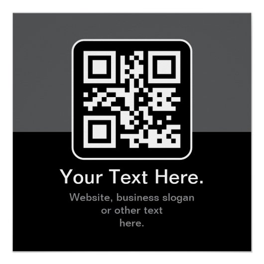 Moderne Scannbare QR-code | Zwart Grijs & Wit Perfect Poster (Voorkant)