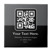 Moderne Scannbare QR-code | Zwart Grijs & Wit Tegeltje (Voorkant)