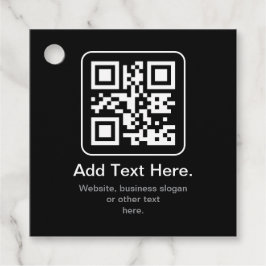 Moderne Scannbare QR-code | Zwart Wit & Grijs Bedankjes Labels