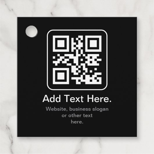 Moderne Scannbare QR-code | Zwart Wit & Grijs Bedankjes Labels (Voorkant)