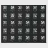 Moderne Scannbare QR-code | Zwart Wit & Grijs Cadeaupapier (Vlak)