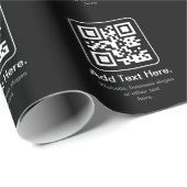 Moderne Scannbare QR-code | Zwart Wit & Grijs Cadeaupapier (Rol Hoek)