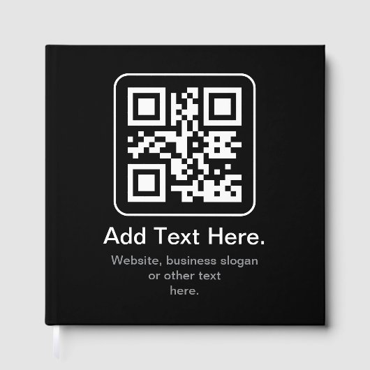 Moderne Scannbare QR-code | Zwart Wit & Grijs Gastenboek (Voorkant)