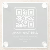 Moderne Scannbare QR-code | Zwart Wit & Grijs Glazen Onderzetter (Achterkant)