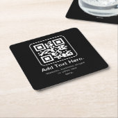 Moderne Scannbare QR-code | Zwart Wit & Grijs Kartonnen Onderzetters (Schuin)