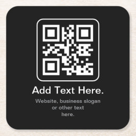 Moderne Scannbare QR-code | Zwart Wit & Grijs Kartonnen Onderzetters