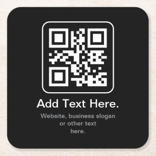 Moderne Scannbare QR-code   Zwart Wit & Grijs Kartonnen Onderzetters
