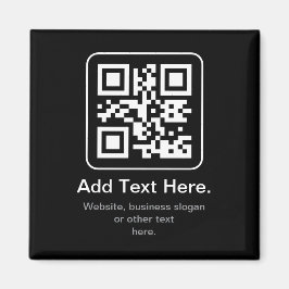 Moderne Scannbare QR-code | Zwart Wit & Grijs Magneet