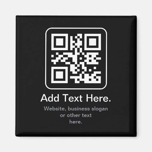Moderne Scannbare QR-code | Zwart Wit & Grijs Magneet (Voorkant)