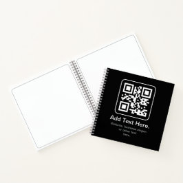 Moderne Scannbare QR-code | Zwart Wit & Grijs Notitieboek