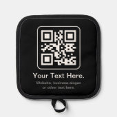 Moderne Scannbare QR-code | Zwart Wit & Grijs Pannenlap (Voorkant)