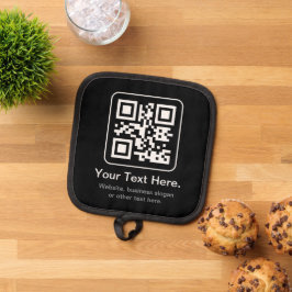 Moderne Scannbare QR-code | Zwart Wit & Grijs Pannenlap