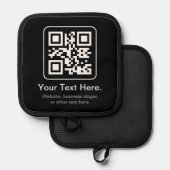Moderne Scannbare QR-code | Zwart Wit & Grijs Pannenlap (Voorkant / Achterkant)