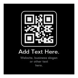 Moderne Scannbare QR-code | Zwart Wit & Grijs Perfect Poster