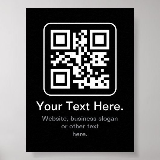 Moderne Scannbare QR-code | Zwart Wit & Grijs Poster (Voorkant)
